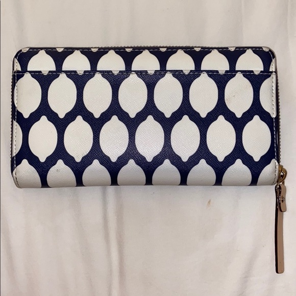 Navy and White Lemon Kate Spade Wallet - Picture 2 of 5
